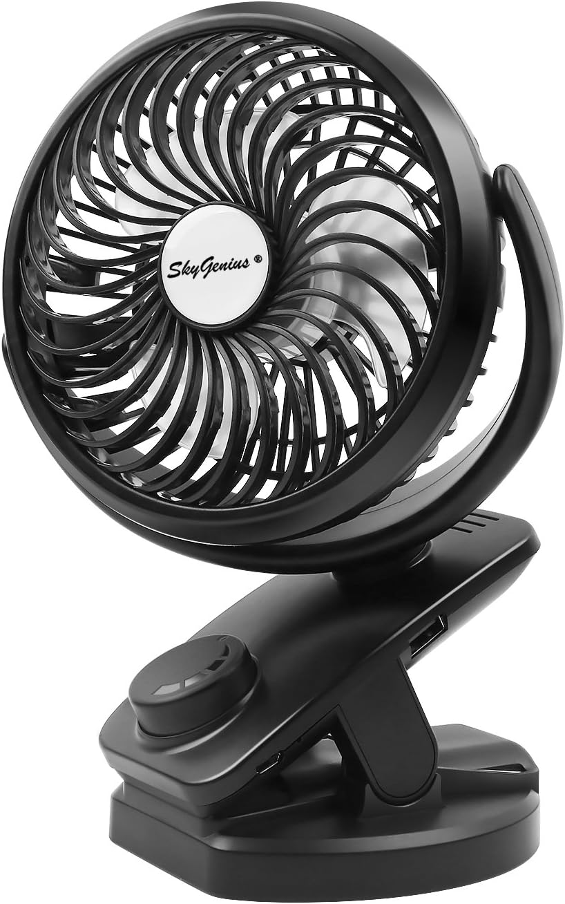 AJOYEUX Battery Operated Clip on Fan - Max 40 Hours of Battery Life