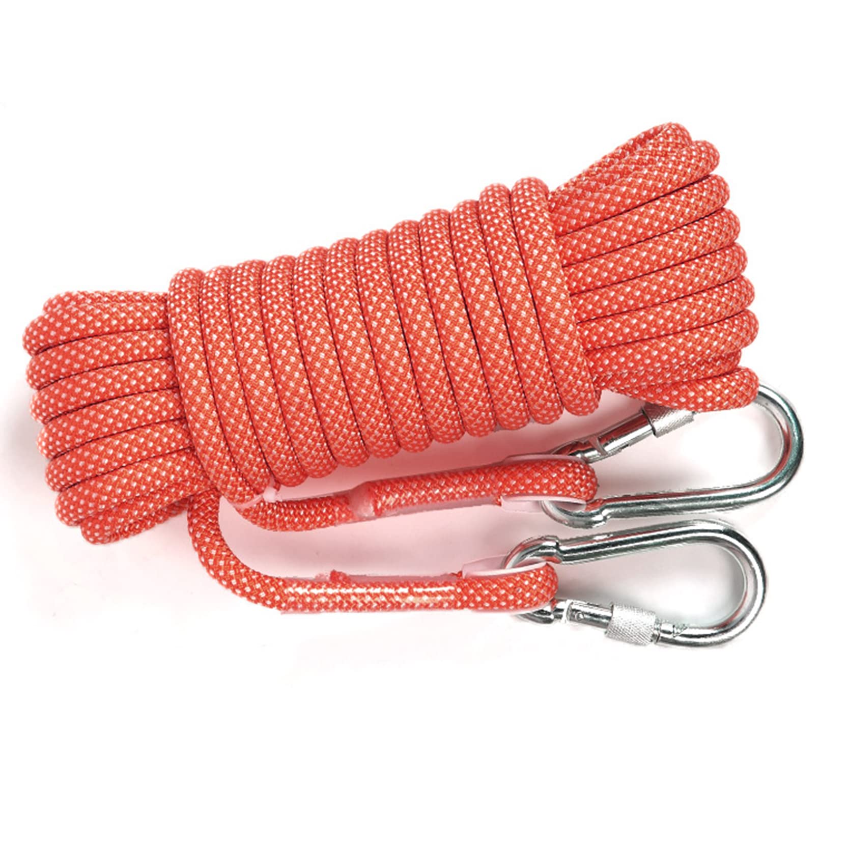 Tendedero para exteriores de 8 mm/10,5 mm, cuerda de lavado resistente con 2 ganchos de metal, cuerda de ropa portátil de viaje, resistente al viento, antideslizante, para camping, jardín, naranja,