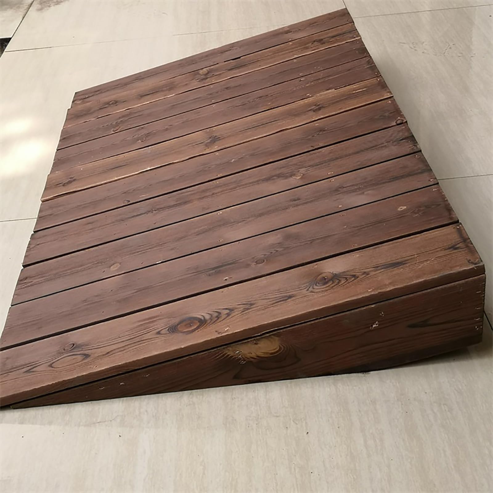 Rampa de silla de ruedas de madera sólida para umbral de puerta de 60cm de ancho de carga duradera pendiente para scooter Walker Curb Acceso antideslizante Ayuda de movilidad resistente Paso seguro li
