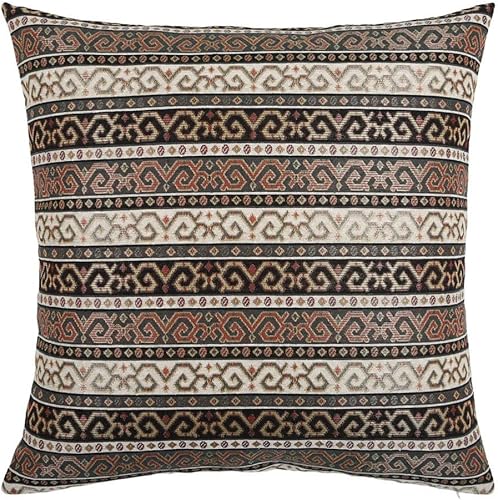 Kilim - Fundas de almohada decorativas tipo throw color caqui y negro - 22 x 22 pulgadas, almohadas decorativas para porche, decoración bohemia de