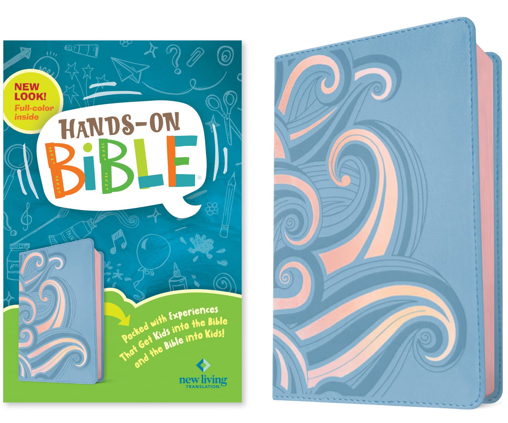 NLT Hands-On Bible, Third Edition (Leatherlike, Periwinkle Pink Waves): Nlt Hands-on Bible - Leatherlike, Periwinkle Pink Waves: New Living Translation, Periwinkle Pink Waves, Leatherlike