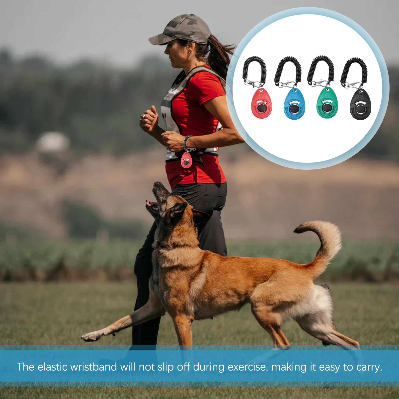 4 PCS Clicker de Chien,Clickers pour Chien,Clicker de Dressage pour Animaux de Compagnie avec Dragonne,Clickers de éducation Formation,Professionnel Clicker Chien Dressage pour Chien,Chat,Cheval.