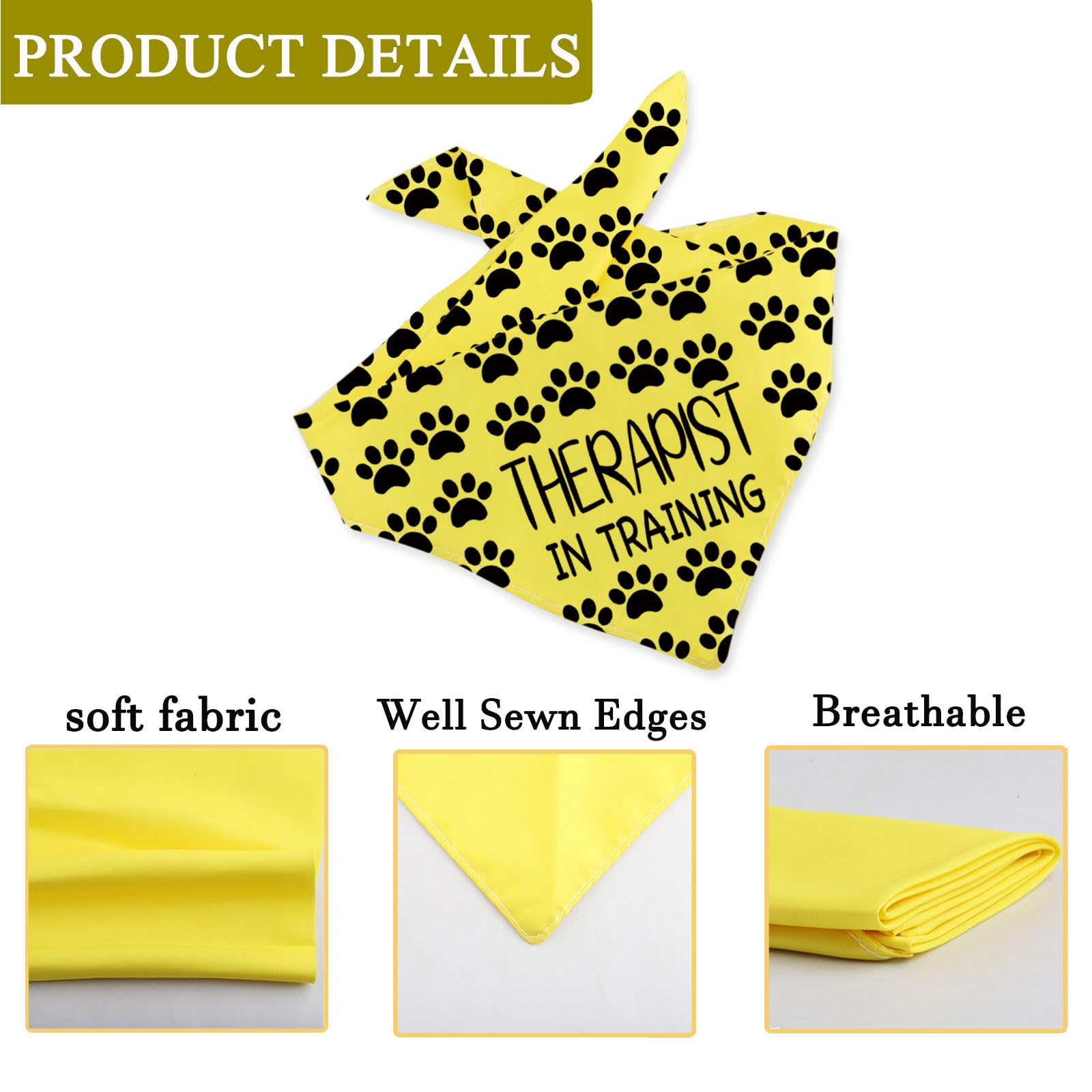 CENWA 1 Piece Therapy Dog Bandana Professional Therapy Dog Bandana Working Dog (therapist in training UK) - Image 4
