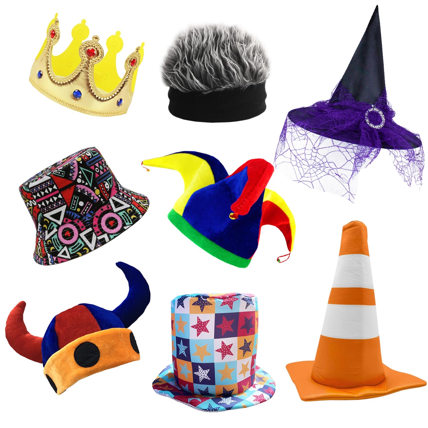 12 gorros divertidos de fiesta divertidos para adolescentes y adultos | Divertidos sombreros de disfraz para cabina de fotos para adolescentes y adultos