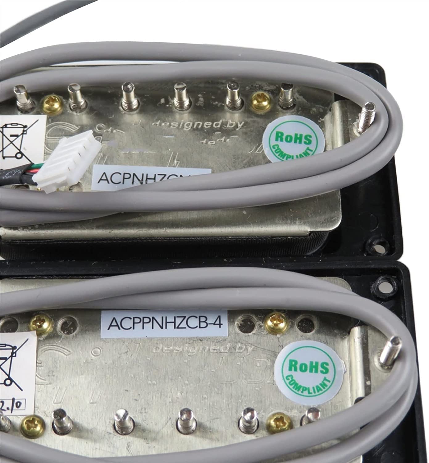1 Set Alnico 5 Humbucker ProBucker Tonabnehmer mit Push Pull Switch Pot mit Leiterplatte Double Coil Pickup für Epiphone LP Gitarren (Zebra Bk Rahmen)