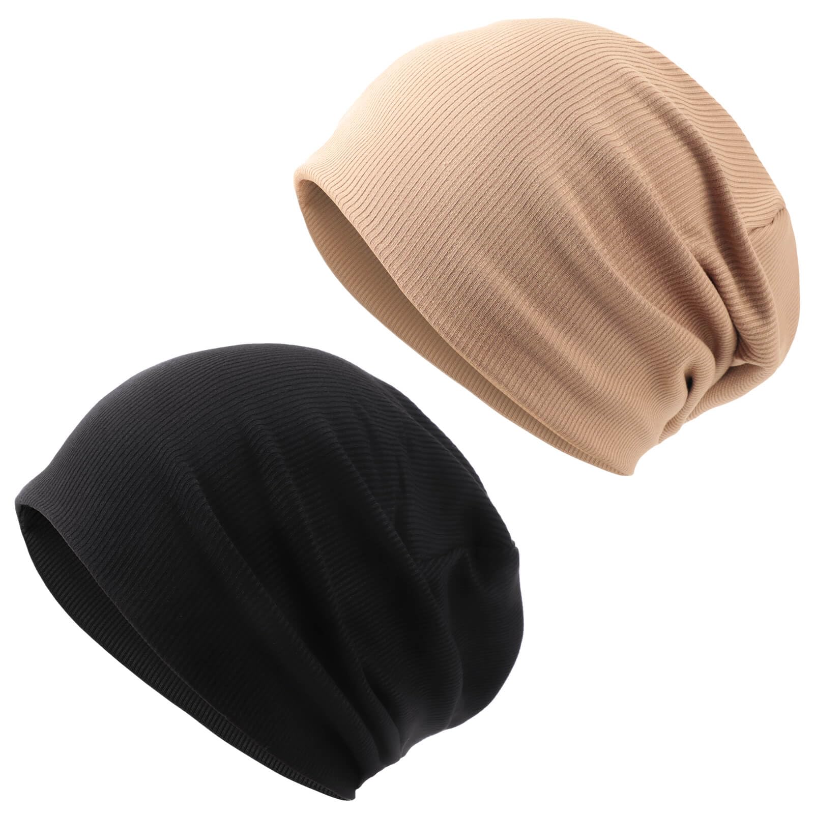 DRESHOW Slouchy Beanie Hat for Women Men Long Baggy Hip Hop Beanie Ski Skull Cap Chemo Headwear Solid Hipster Hat Elastic Sleeping Cap