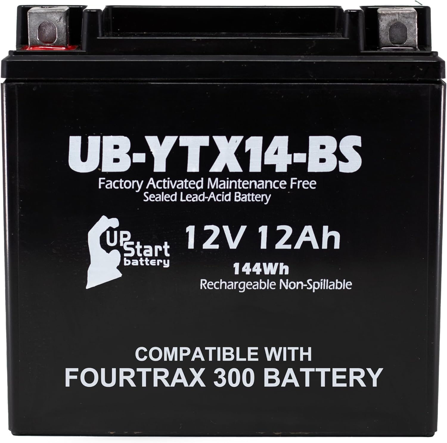 YTX14-BS Replacement For Honda Fourtrax 300 Battery (1988-2000) - Compatible With Honda TRX300FW Parts, TRX300 Fourtrax 300cc - 4x4 Four Wheeler Quad ATV Batteries - 12V 12AH Maintenance Free