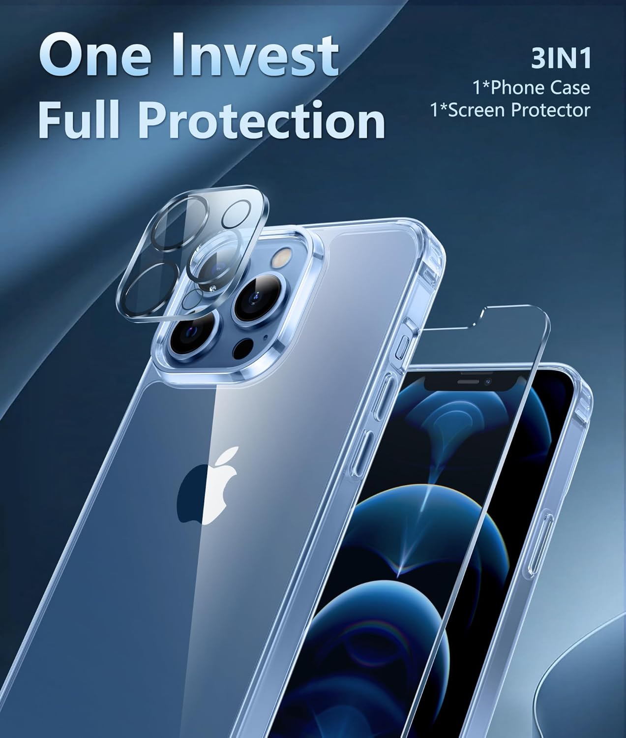 FNTCASE for iPhone 12 Case: iPhone 12 Pro Case Clear Slim Shockproof Cell Phone Protective Cover | Anti Yellowing Scratch Proof Drop Proof Tough 5G Mobile Phone Protection Bumper 6.1 inch - Image 3