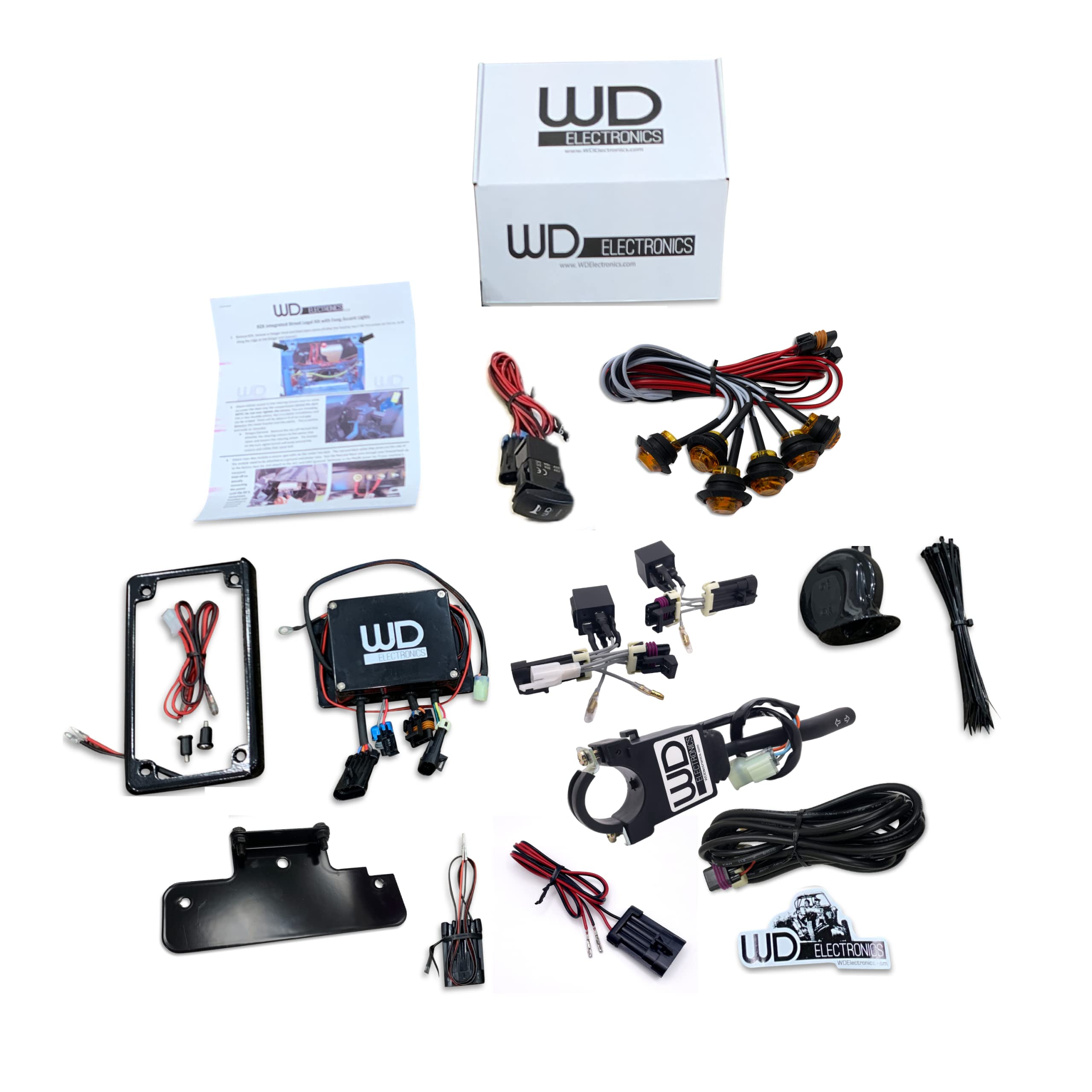 WD Electronics Compatible with Can Am Maverick X3 - Amber LED Integrated Street Legal Turn Signal Kit, 6 Round 3/4 Inch LEDs, 2018-2021 Models, Easy Install Plug and Play