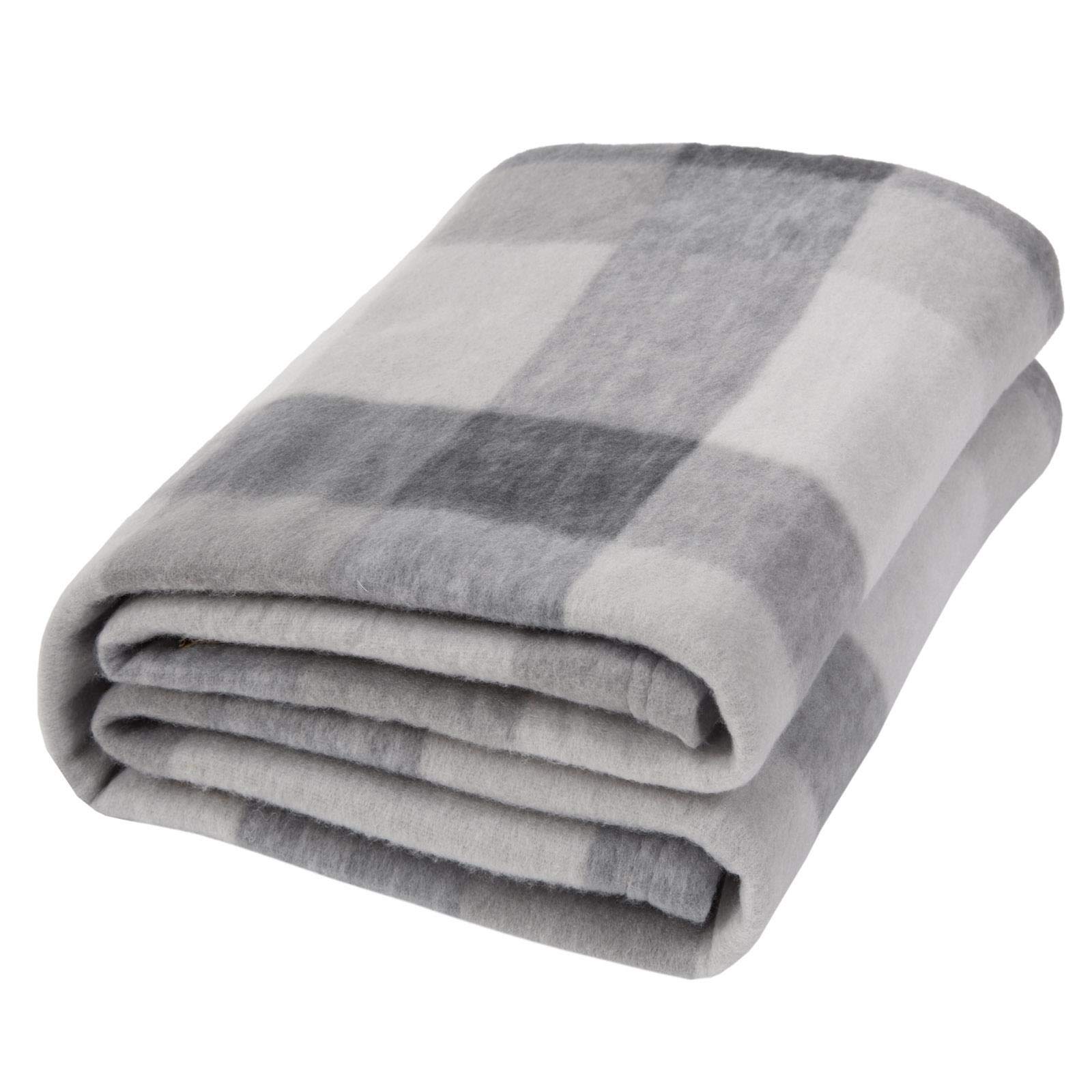 Dreamscene Check Grey Sofa Bed Throw Blanket Soft, Warm & Fluffy, Printed Design, Bedroom & Living Room Accessory, Wholesale Set Of 10, 120 X 150Cm