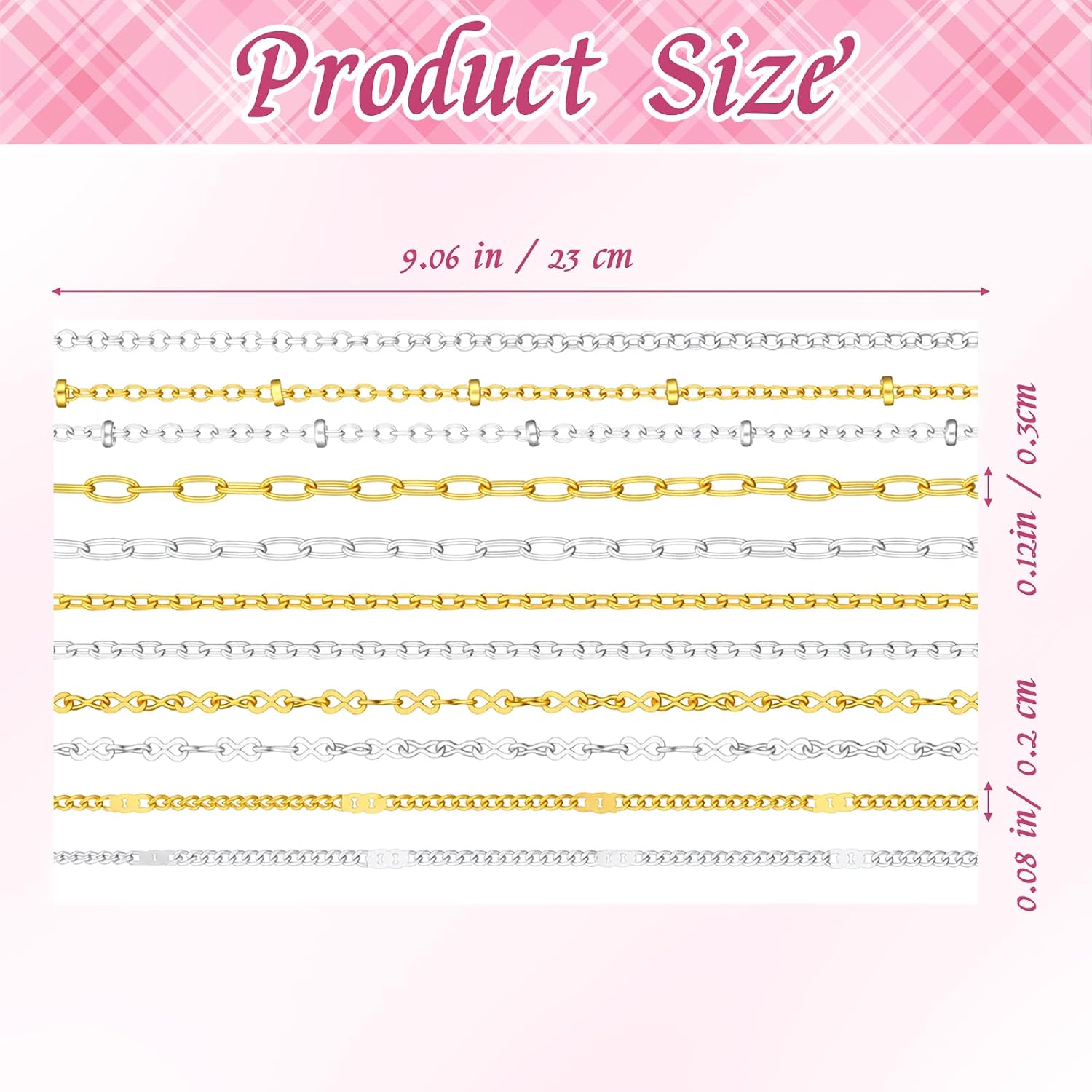 12Pcs Metal Nail Art Chains Nails Decorations Punk Nail Studs Gold Silver NailCharms for Manicure Decoration DIY Art Chains Charms Accessories