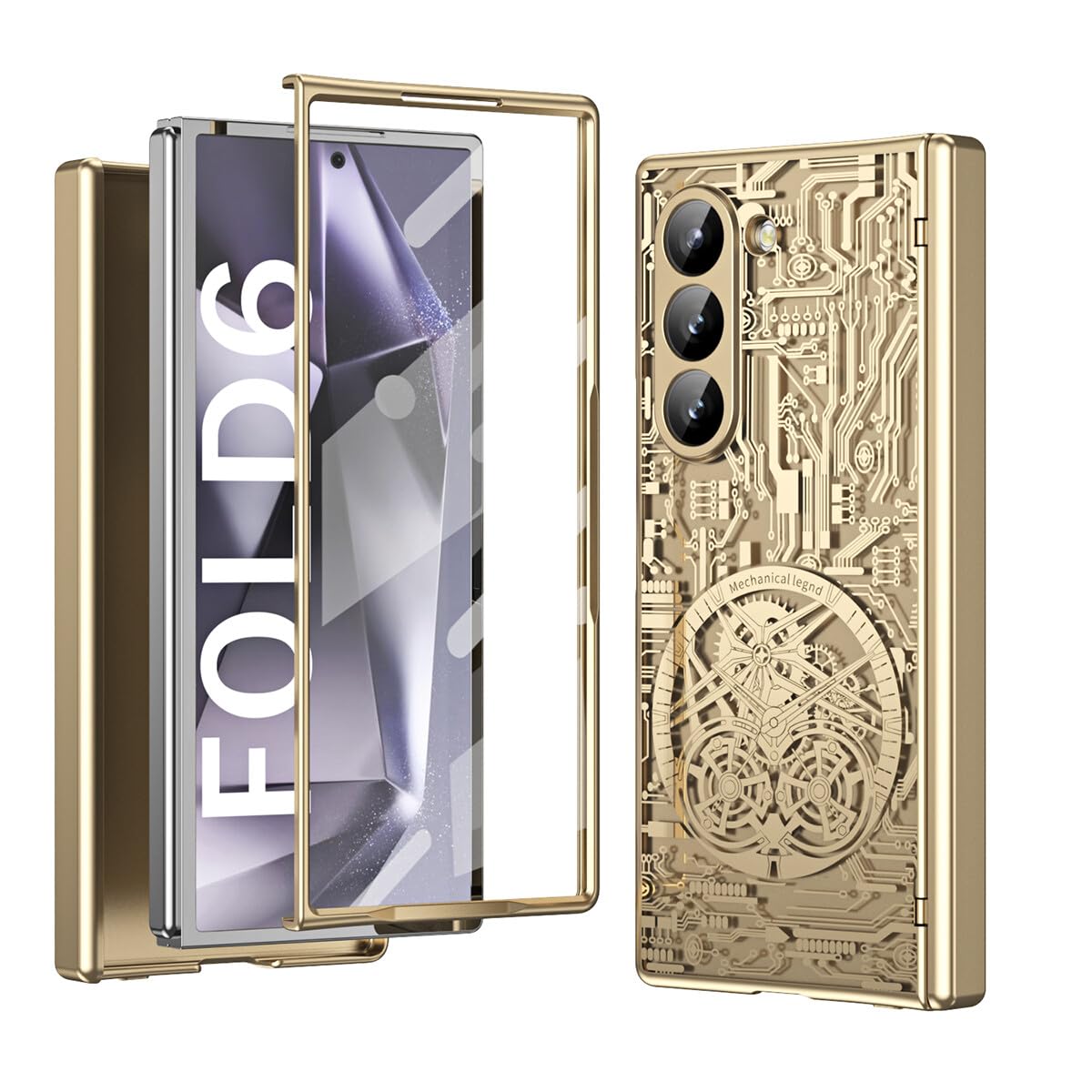 Coque Samsung Galaxy Z Fold 7 or étui à rabat rigide anti-rayures - 8
