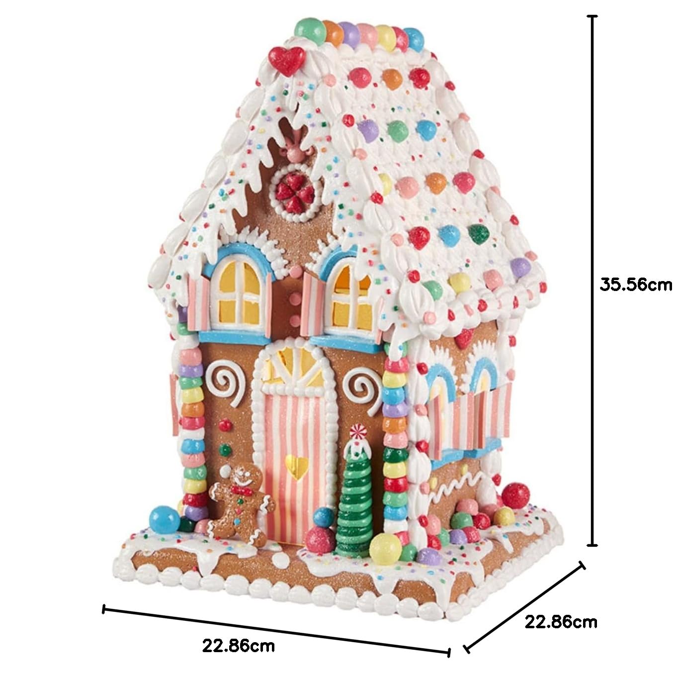 Raz Imports Lighted Gingerbread House Christmas Figurine 14 Inch
