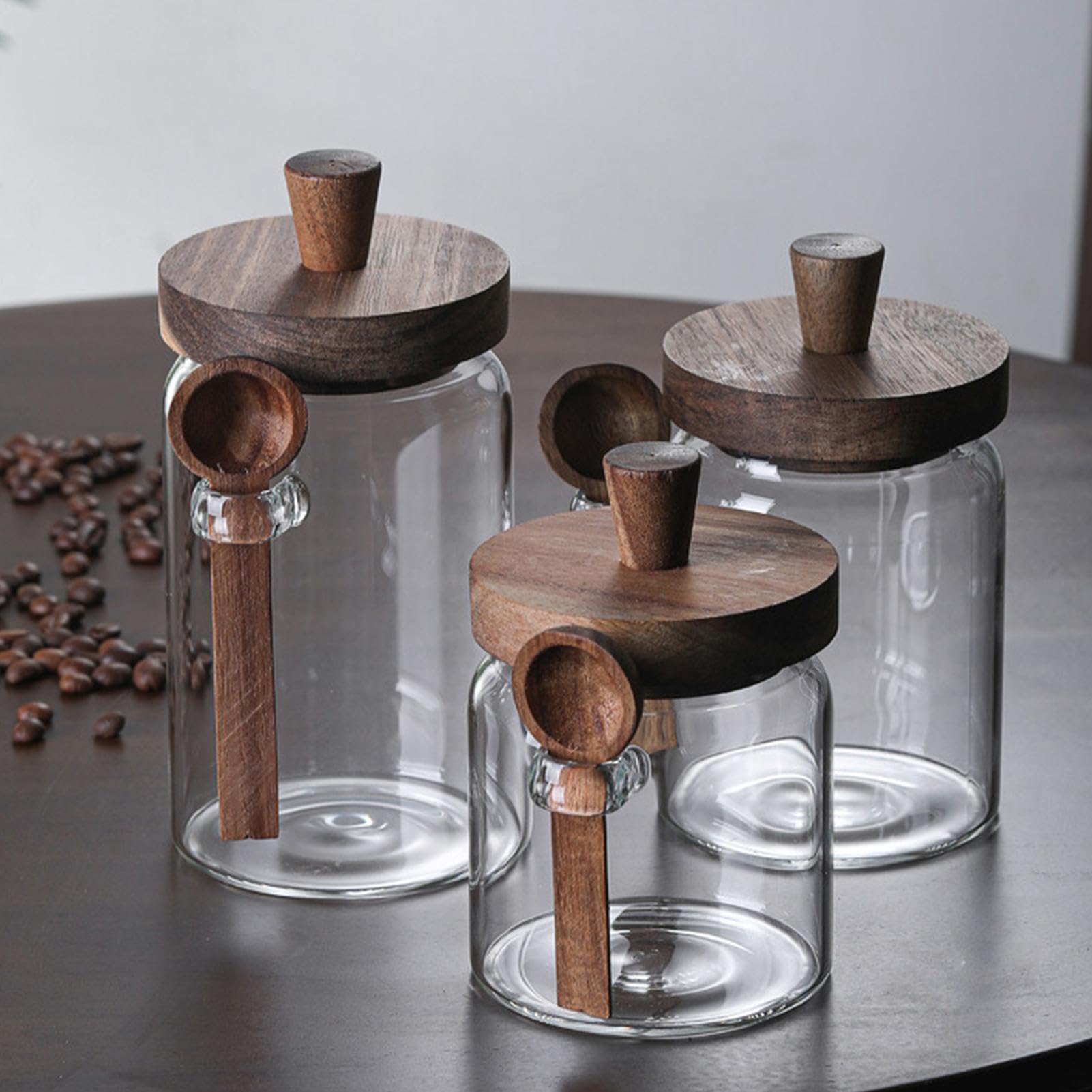 Amazon｜ガラス キャニスター 保存容器 ガラス瓶 400ml/600ml/900ml 
