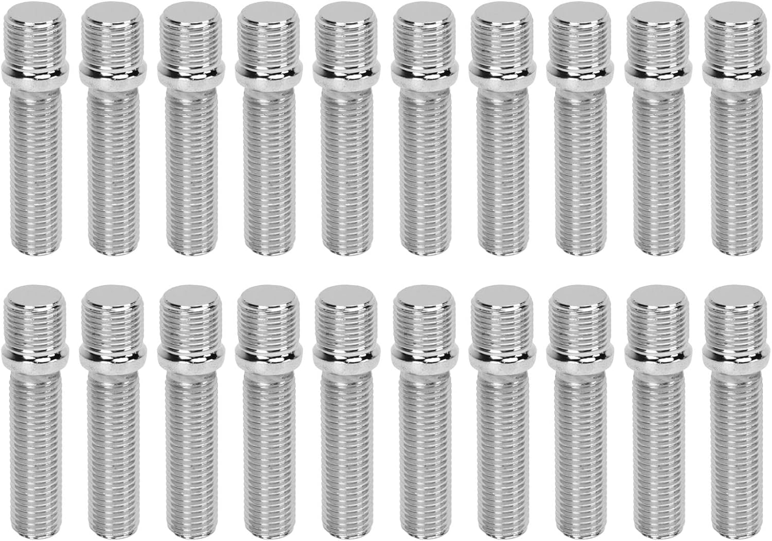 Wheel Stud Adapter, 20 Pcs Steel Extended Wheel Stud 58mm Wheel Conversion Bolts Studs Adapter 41mm Shank Length(M14x1.25-M12x1.5)