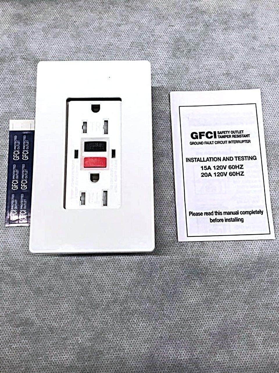 GFCI Outlet Duplex Self-Test Tamper Resistant 15 Amp 125-V white (10 pack)