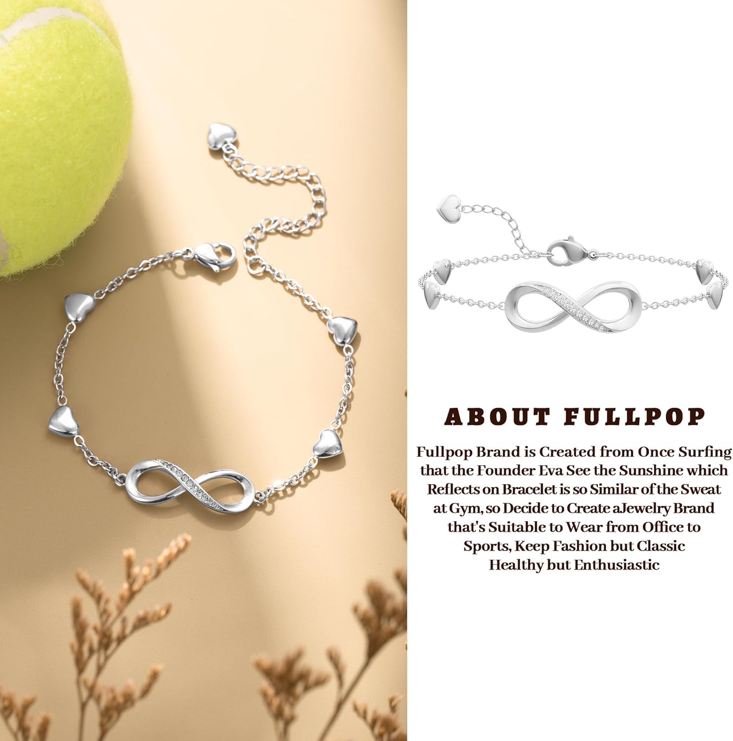 Fullpop Hypoallergenic Charm Bracelets for Women, Dainty 14K Gold Plated Link Bracelet Stainless Steel Bracelets for Women Non Tarnish Gold Cute Bracelet Christmas Valentines's Day Jewelry Gifts - Image 6