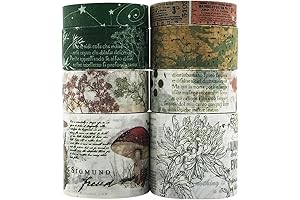 Vintage Green Botanical Washi Tape Set: A Verdant Tapestry for Your Creative Endeavors