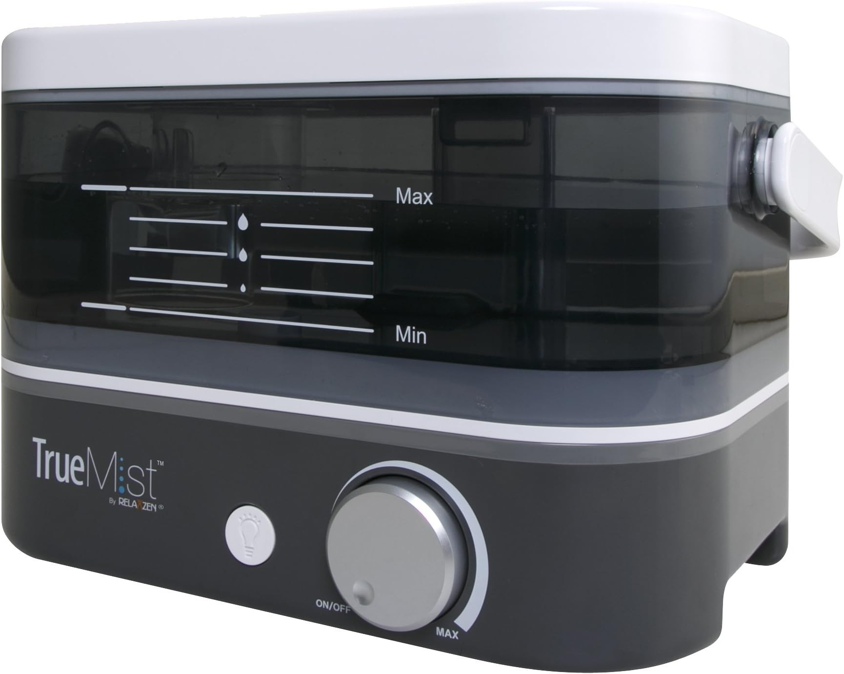 TrueMist Top Fill Cool Mist Humidifier – Easy Clean, Easy Fill, No Mess, Gray/Smoke