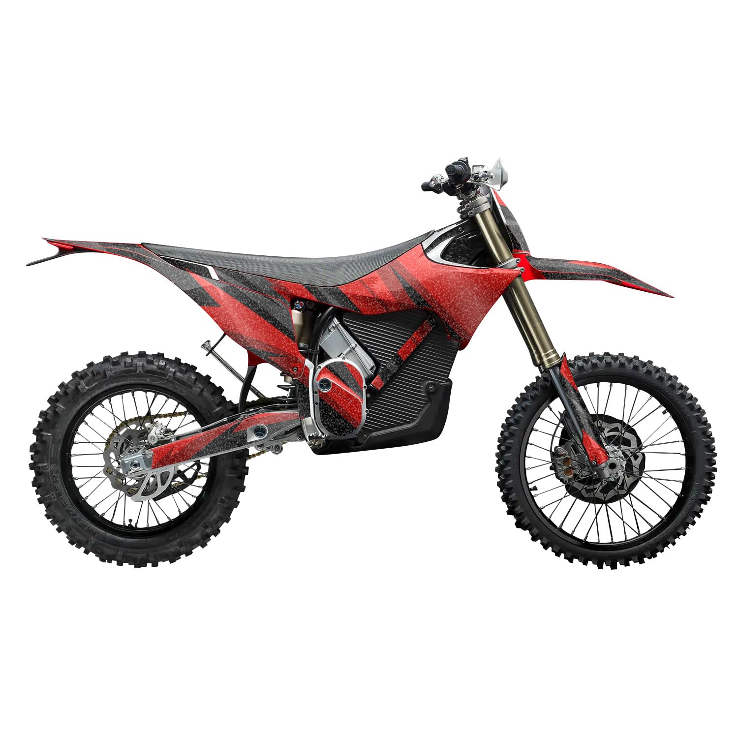 Glossy Glitter Stark Varg MX 2023-2025 Graphics Kit Wrap - Tribe Arc Red - Varg MX Skin - Premium 3M Vinyl Protective Wrap Decal Cover - Easy to Apply | Crafted in The USA by MightySkins