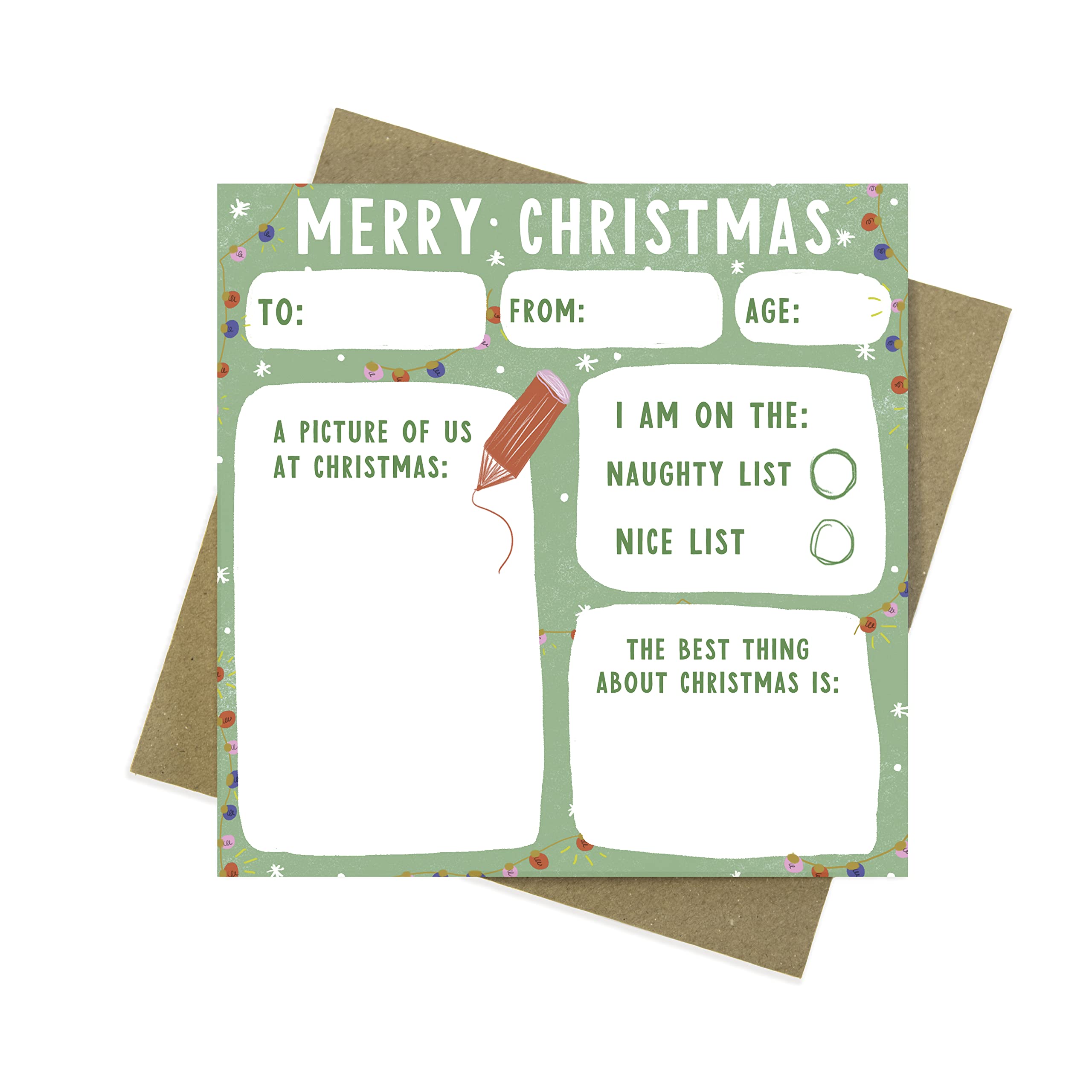 Fill in the blank christmas card for Mummy Daddy Nanny Grandparents Auntie or Uncle | Christmas crafts for kids | christmas craft colour in christmas cards (Light green)