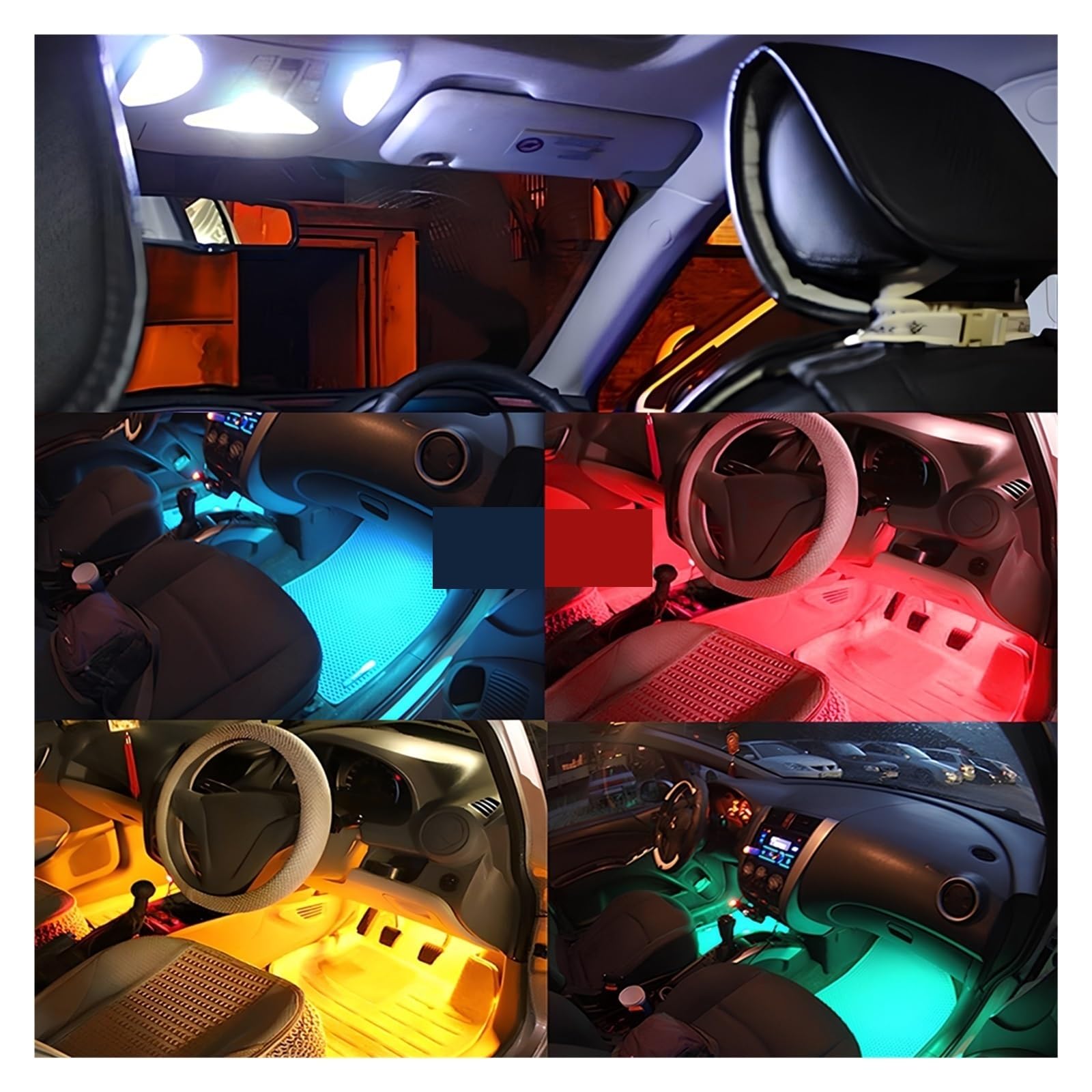 Luz Lectura Interior Trasera 2 Uds RGB 6SMD Techo Cúpula Lámpara Lectura Interior C5w Atmósfera Controlada Control Remoto Led Luces Bienvenida Señal Giro Bombilla Maletero(41mm)