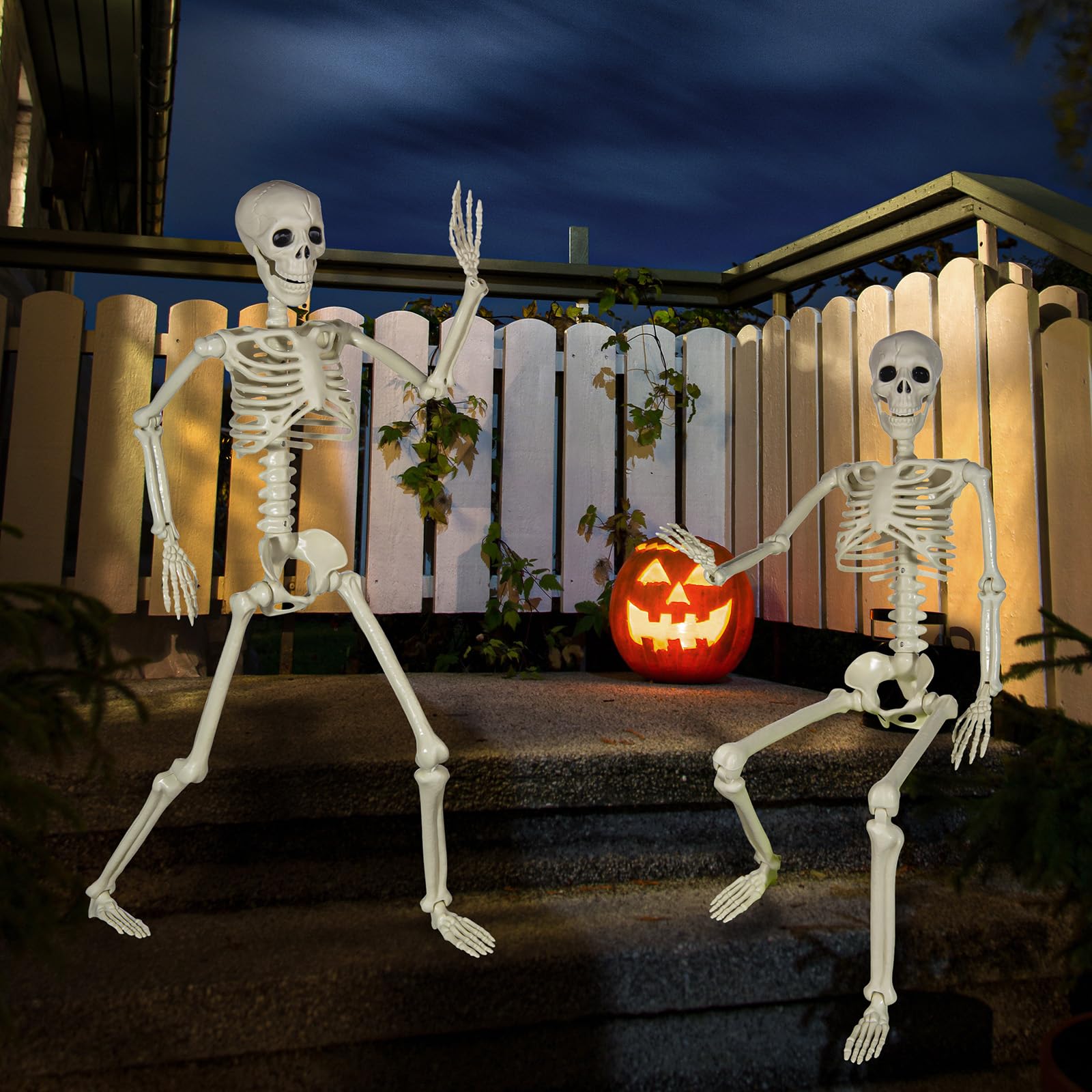 XONOR Scheletro di Halloween realistico in plastica umana da 91 cm, con giunti mobili, per decorazioni di oggetti di scena per casa infestata