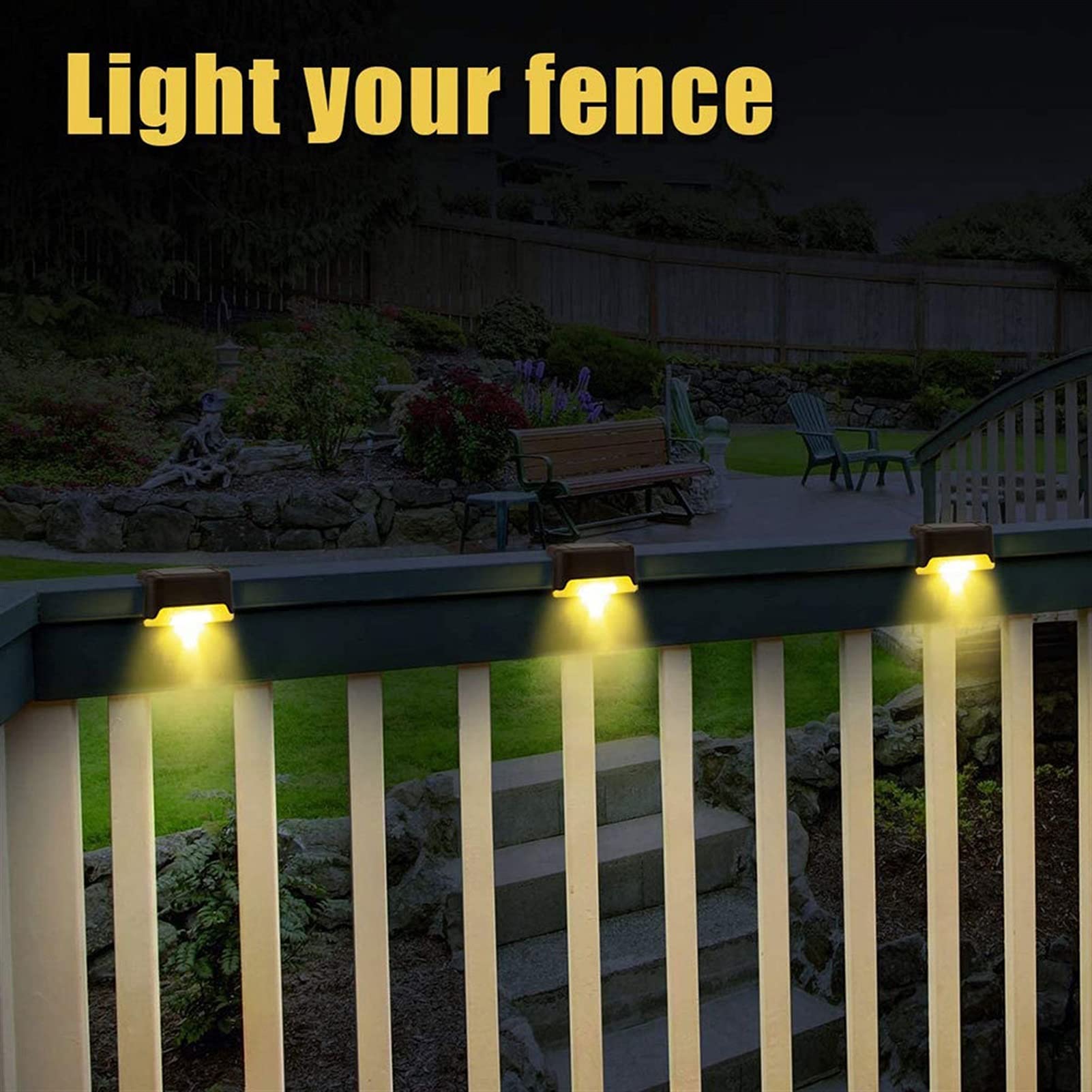 Światła na zewnątrz Solar Deck Lights Outdoor White 1 Pack Led Solar Garden Step Light Waterproof Do Deck Deck Schody Ogrodzenie Yard Patio Ścieżka (Emitting Color : 6 Pack)