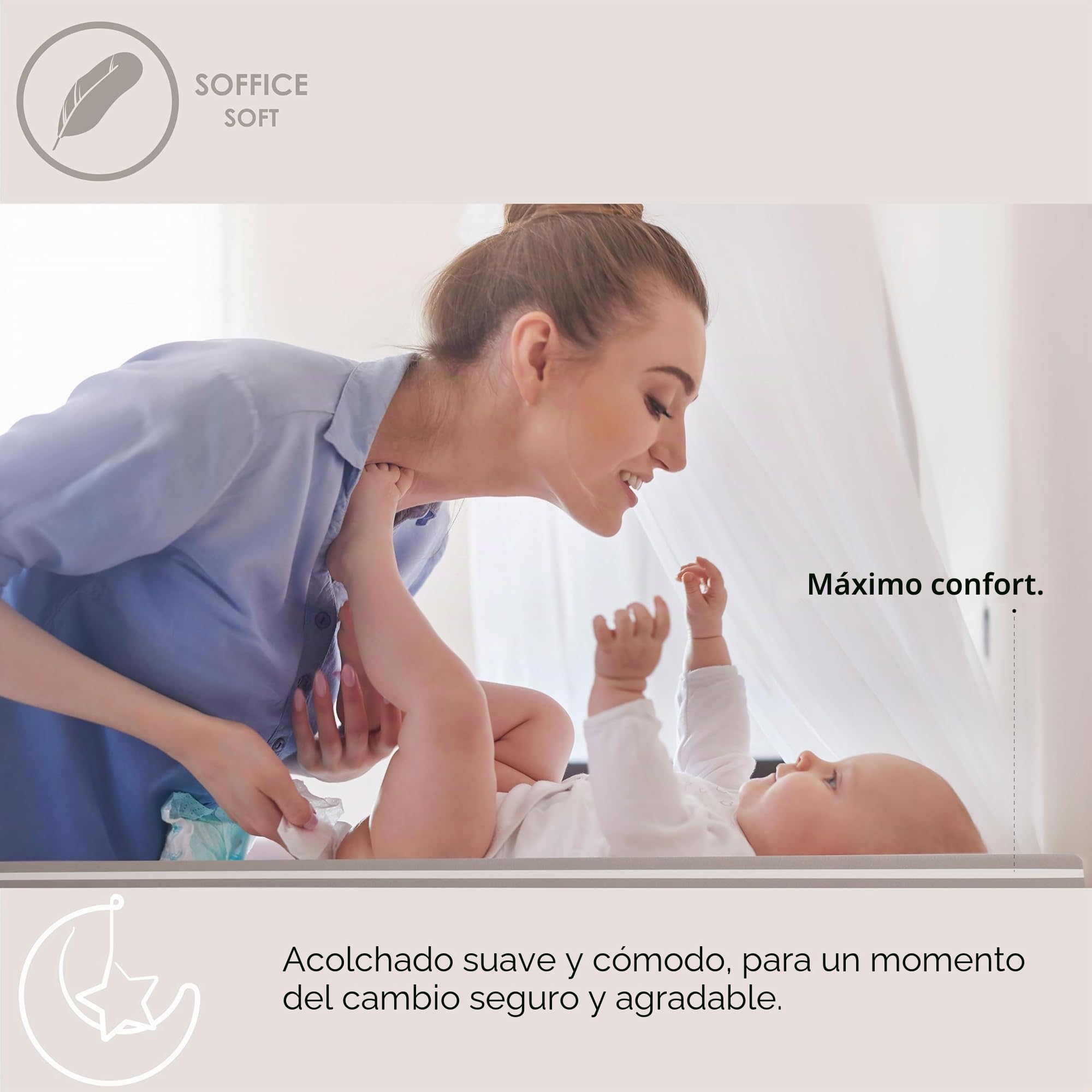 Italbaby Jolie Choco - Colchón cambiador de PVC de 2 lados para el cambio del pañal, universal, medida 49 x 81 x 10 cm, fabricado en Italia