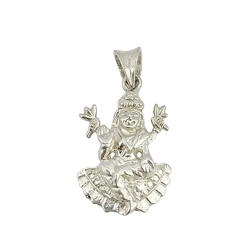 925-92.5 Sterling Silver Goddess Laxmi Maa/Lakshmiji Fashion Pendant locket for Men Women Kids Boys and Girls (WITHOUT CHAIN)