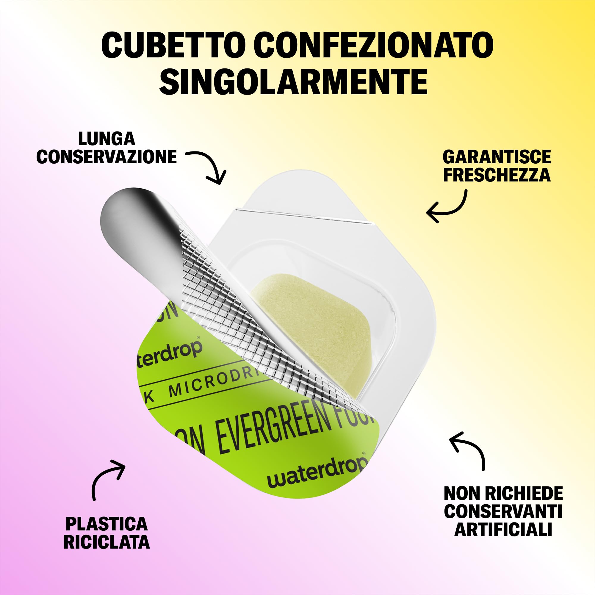 waterdrop® FUSION COLLECTION - Cubetti per Acqua - 36 Cubi (3x12) Mix di Frutta - Senza Zucchero con Vitamina C e Vitamina B12 - Alternativa ai Succhi di Frutta - Perfetto per Acqua Naturale - 5 kcal