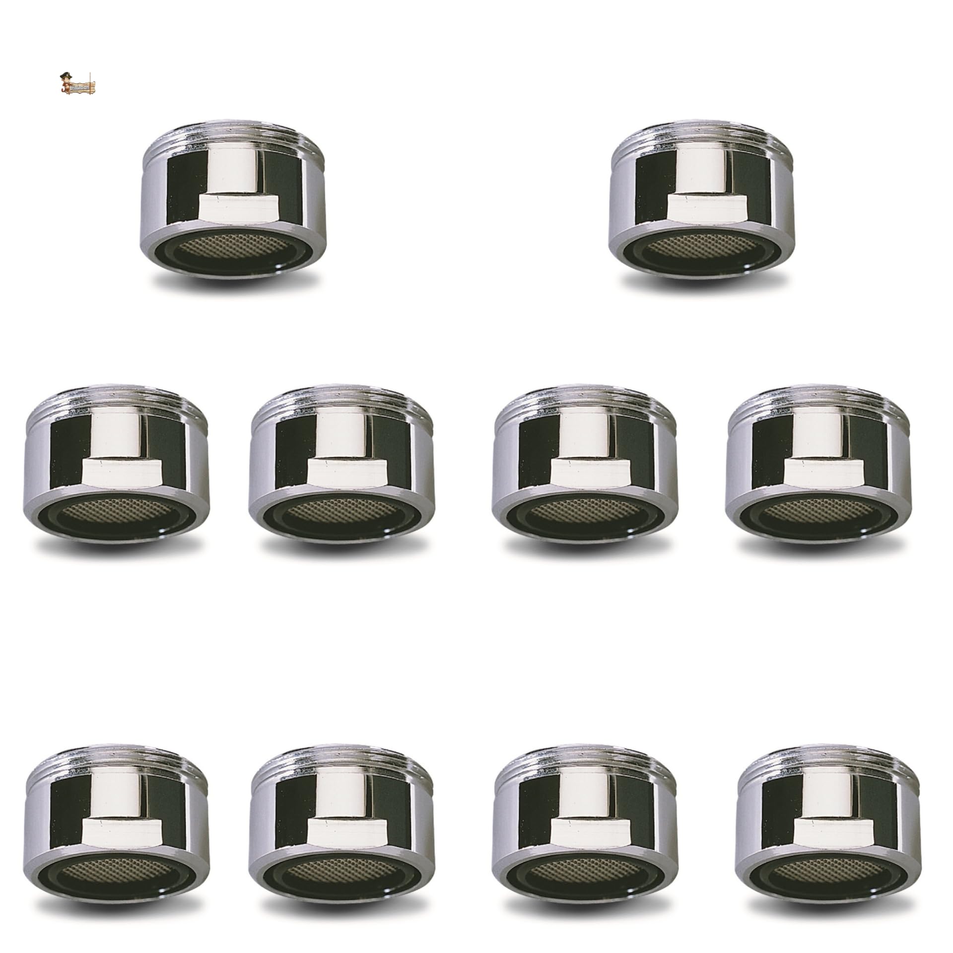 BricoLoco.com Atomiseur mâle pour robinet M24x1 - Économiseur d'eau 8,3L/min - Aérateur laiton chromé - Économie d'eau pour cuisine et salle de bain (10)