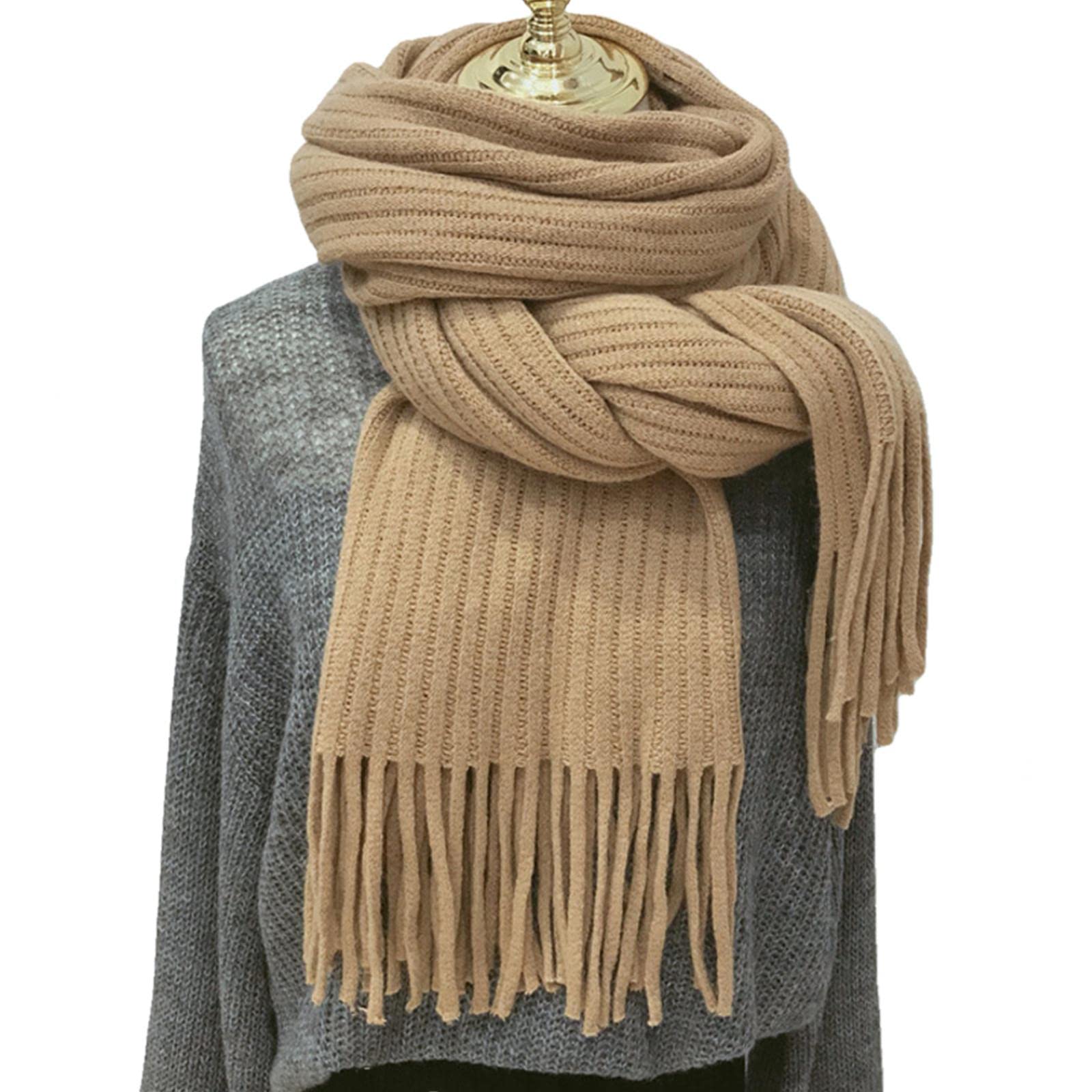 UKKO Sciarpa Autunno Inverno Caldo Sciarpa Donna Scialle Nappa A Maglia Scialle A Maglia