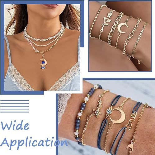 Miniatura 4 de Craftdady Colgantes de metal de oro de 18 quilates con diseño de luna creciente, colgantes, flores, corazón, sol, estrella, taza de café,