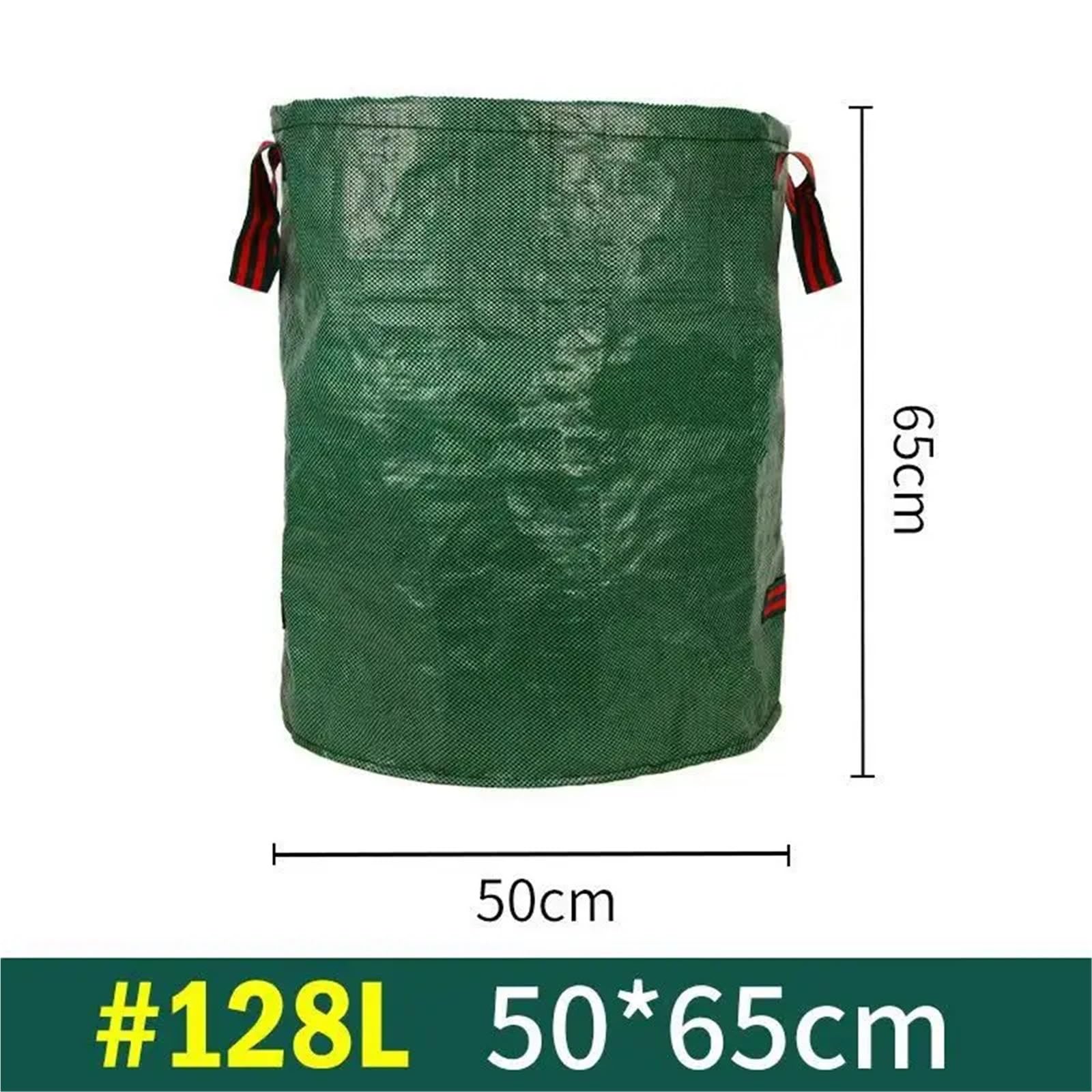 2 Stück Garten-Laubsack mit großer Kapazität, Sammelsack for Äste und Laub, dunkelgrün, PP-gewebt, wiederverwendbar, Pflanzenmüllsack Für Grünschnitt Laub(128L)