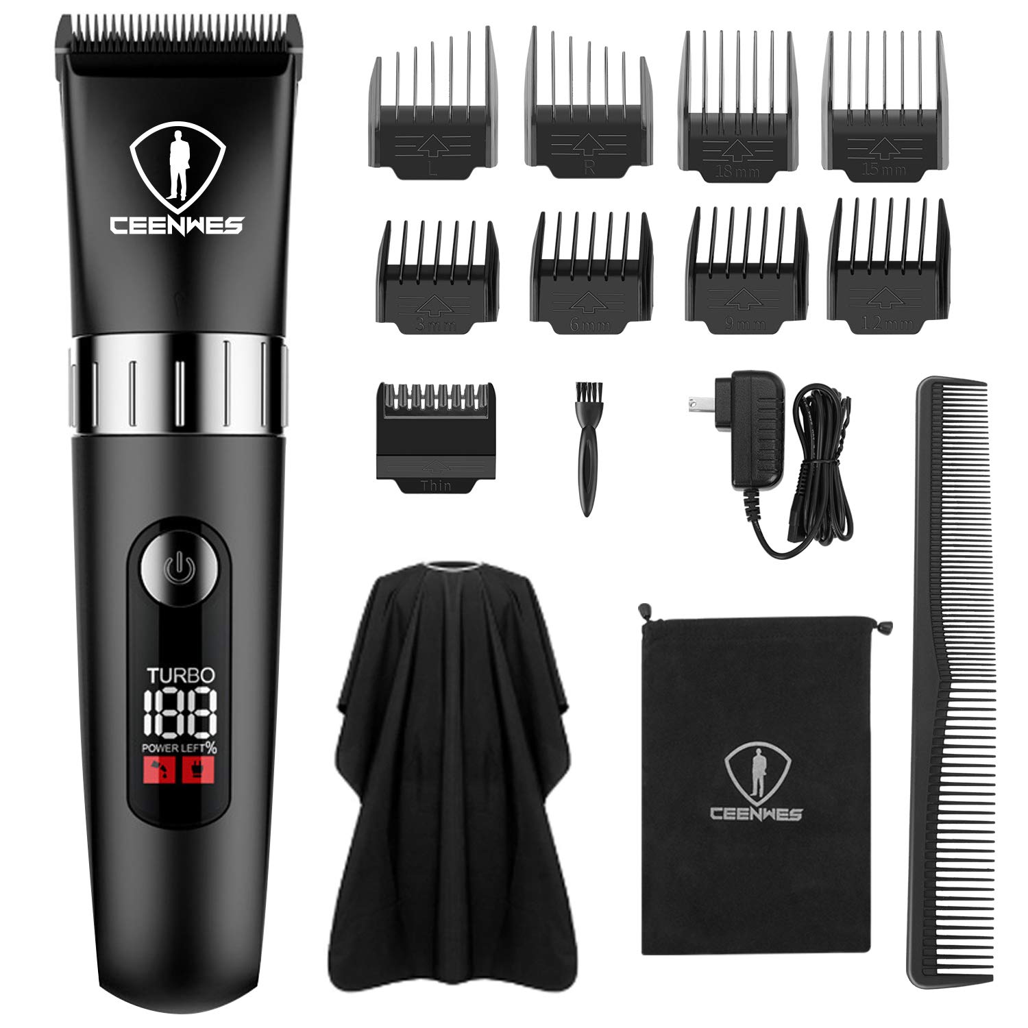 Buy Ceenwes Quiet Hair Clippers for Men, Cordless Hair Trimmer Beard