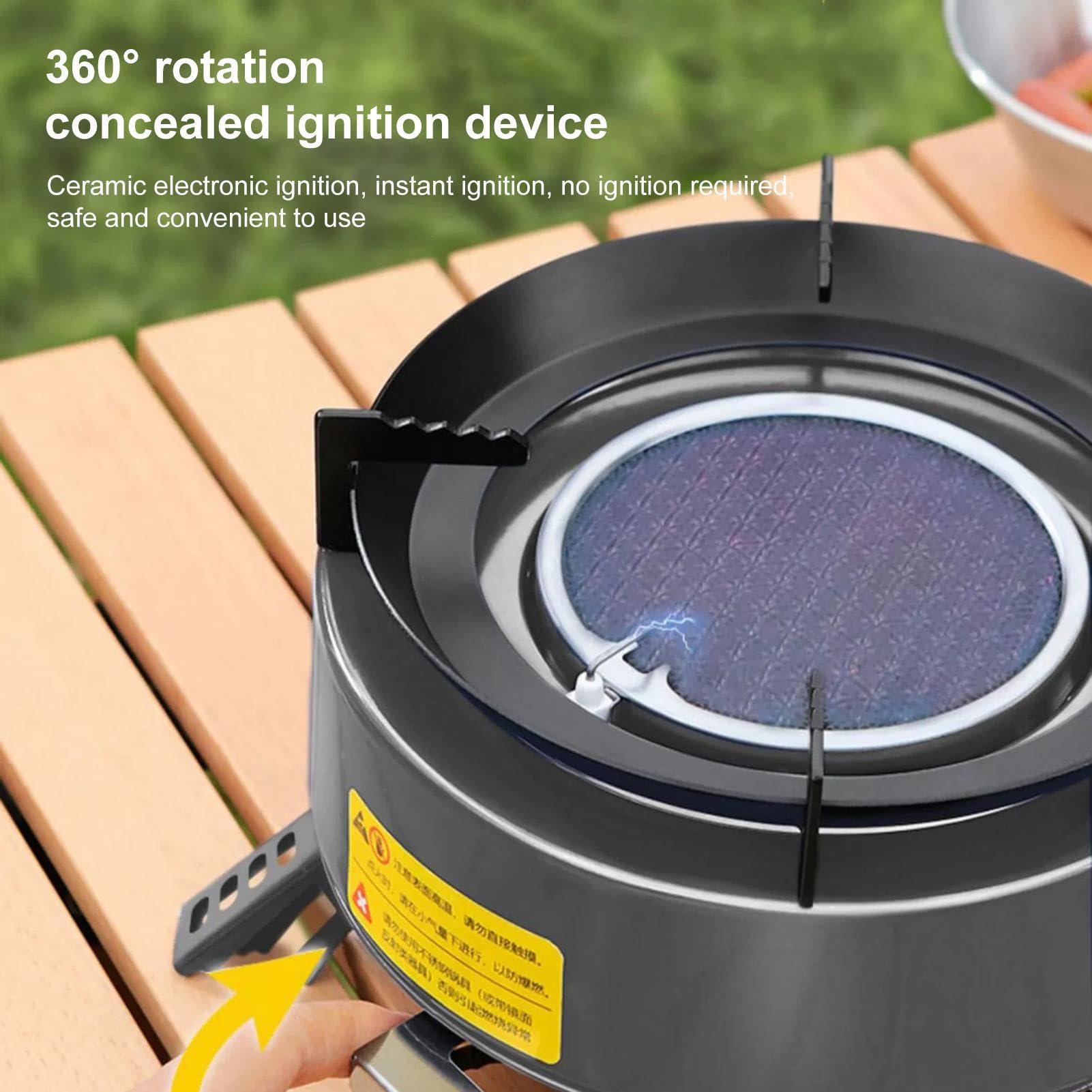 Hornillo de Camping Quemador Accesorios de Cocina a Prueba de | Quemador con Protector contra el Para Actividades al Aire Libre Senderismo Pesca Viajes Trekking Hombres Mujeres Niños