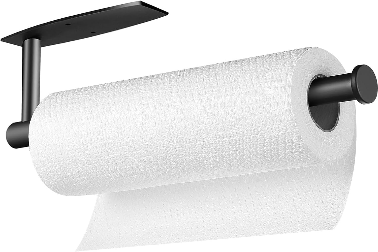 Paper Towel Roll Rack - Under Cabinet Stainless Steel Towel Holder - Black
