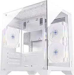 Gabinete Gamer Clarity Branco Lateral Vidro Fortrek