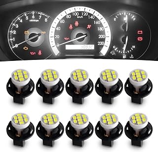 T10 Led Dash Light Bulbs, T10 194 168 Dash Instrument Light Bulbs, 3020-8SMD Bright Dash Lights for Car Interior, Interior Car Lights with Twist Lock Base (White)
