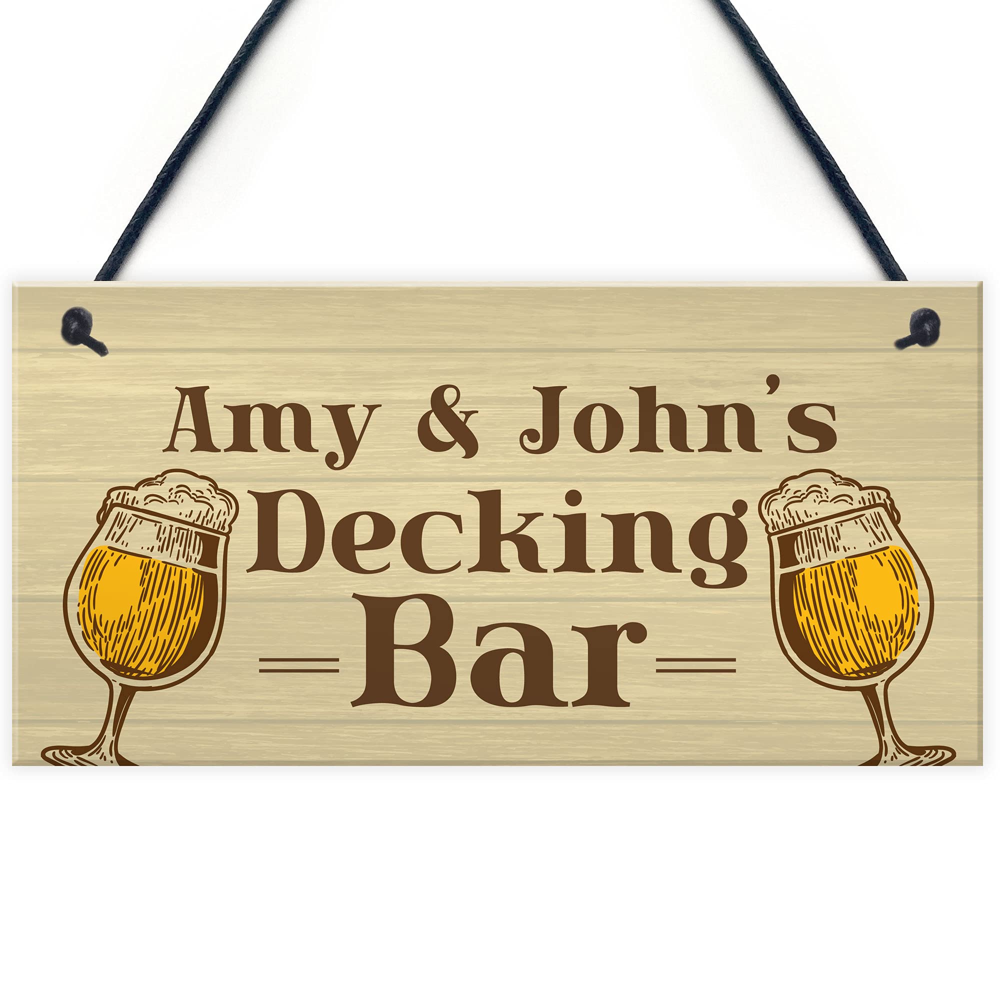 Personalised Decking Bar Novelty Sign For Garden Summerhouse Alcohol Gift For Her
