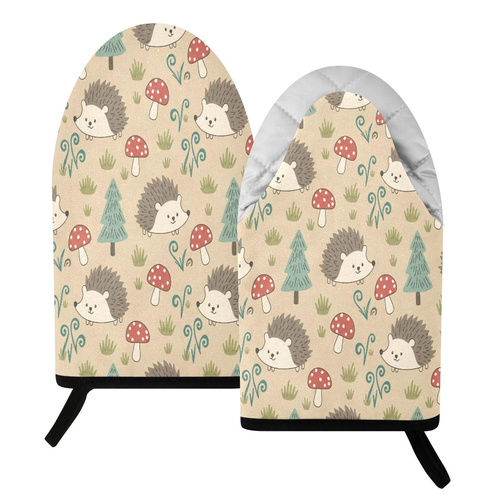 BURSTDDY Cartoon Hedgehog Oven Mitt,Heat Resistant Kitchen Mitts for Cooking