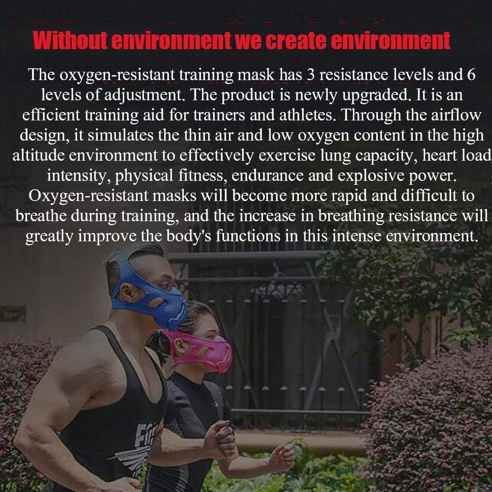 Máscara de entrenamiento de respiración con 6 niveles ajustables para simulación de alta altitud, ideal para gimnasio, correr y entrenamientos de resistencia