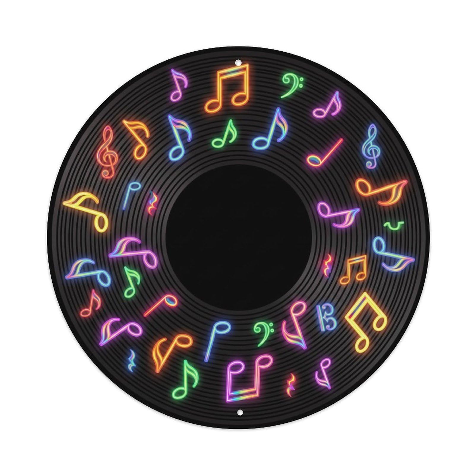 Colorful Music Vinyl Records Isolate Rainbow Pieces Metal Tin Sign