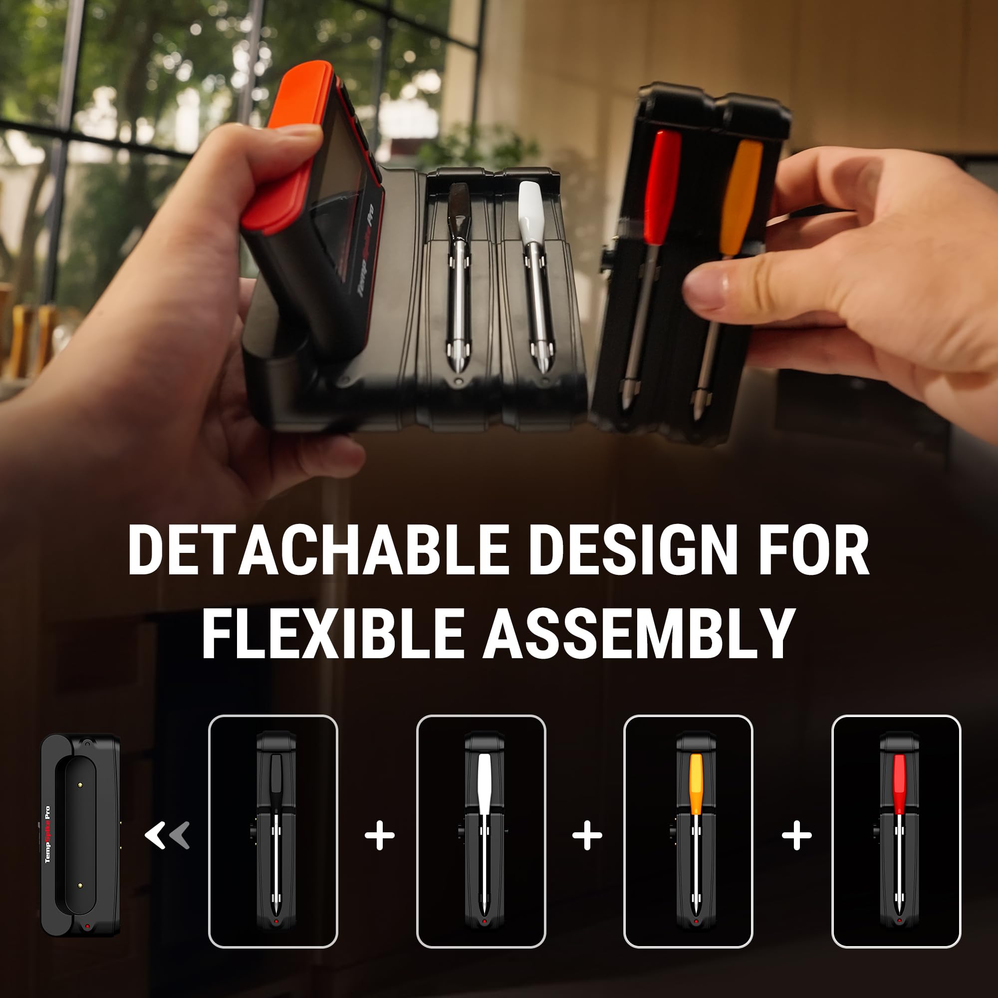 TempSpike Termometro per carne digitale senza fili con app, Wifi e Bluetooth, termometro per barbecue ad alta precisione, sonde impermeabili e resistenti al calore, base ricaricabile