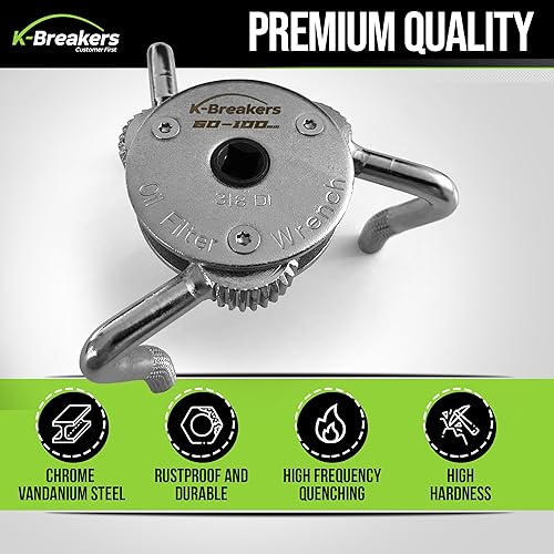Miniatura 5 de Llave de filtro de aceite ajustable universal, herramienta de extracción de filtro de aceite resistente con 3 mandíbulas para automóviles, camiones,