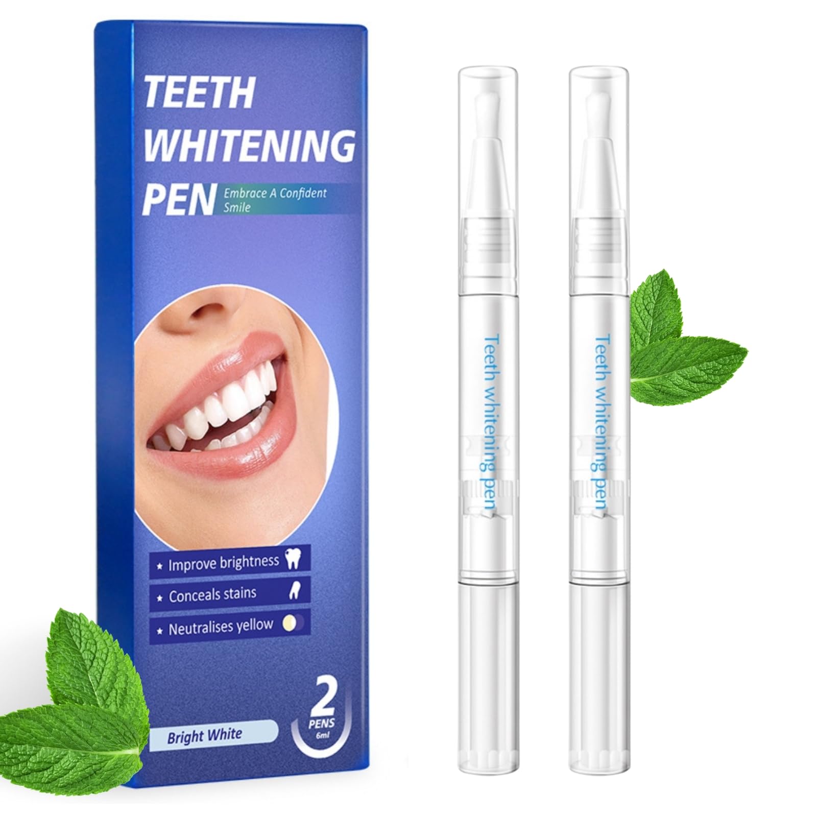 Teeth Whitening Pen Teeth Whitener Kit Tooth Whitening Pen Gel Effective for Professionally Stain Removal Portable Painless 2-Pack