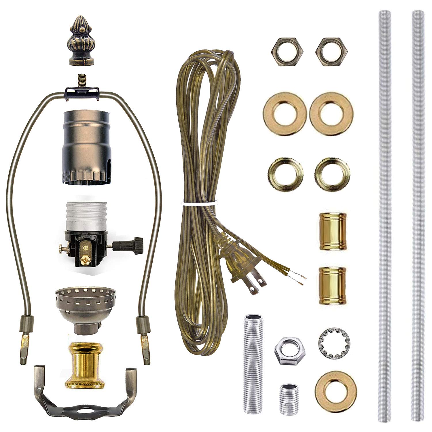 Buy ECUDIS Lamp Kit, Table Lamp Wiring Kit with 8 Inch Harp, 3Way