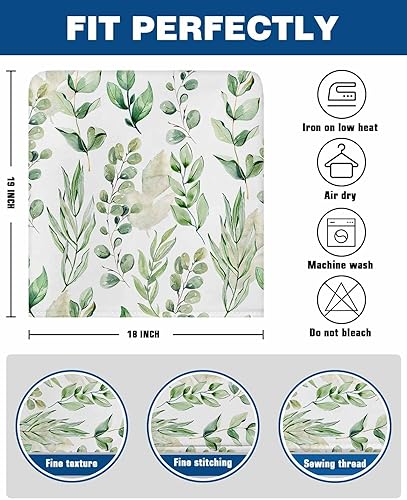 Miniatura 6 de Savannan Classicsan48749 - Juego de 4 fundas protectoras para sillas de comedor, con hojas de eucalipto de verano, fundas protectoras para