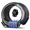 KEYSTP Bike Lock Cable, Up to 15mm Thicker Steel Cable, High Security 5-Digit Resettable Combination Bicycle Lock Anti-Theft, Scooter Lock with Mounting Bracket for Bikes and Scooters